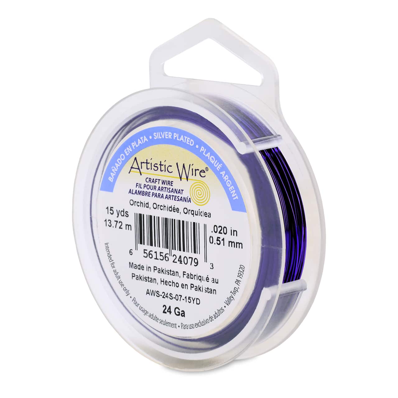 Artistic Wire® 24 Gauge Silver Plated Tarnish Resistant Colored Copper Craft Wire, 15yd.